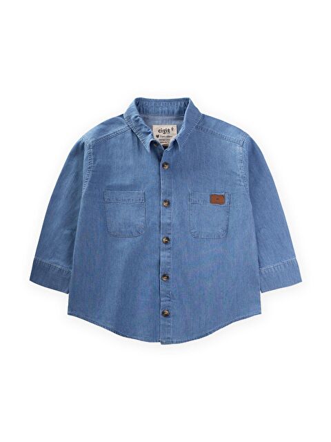 CİGİT Jean Gömlek 2 8 Yaş Mavi - S000361304-17234