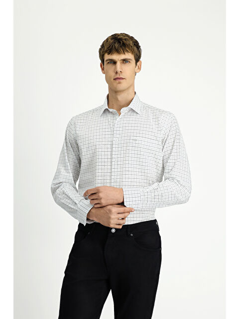 Kiğılı Uzun Kol Klasik Ekose Pamuk Gömlek - S000494162-33408