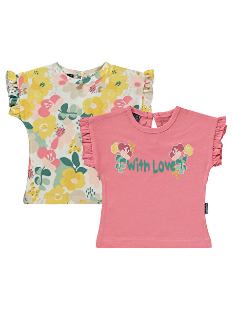 Miniworld Kız Bebek 2'li Tişört 3-12 Ay Gül - S000260142-20028