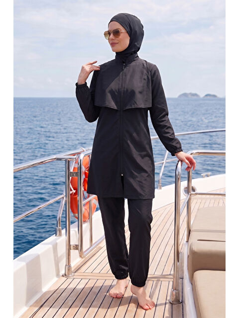 Haliç Mayo Paraşüt Tam Kapalı Tesettür Mayo 20251 Siyah