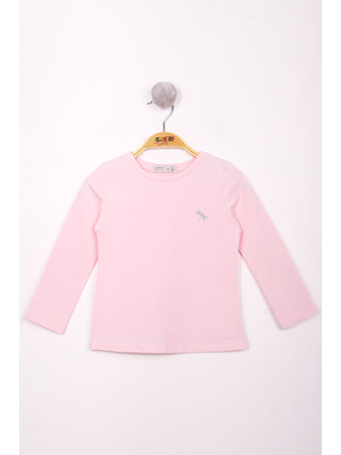 Toontoykids Kız Çocuk Göğsü Nakışlı T-Shirt