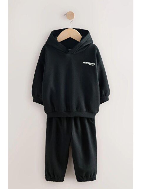 Monila Erkek Çocuk Kapüşonlu Baskılı 3 İplik Pamuklu Kumaş Alt Üst Takım - S000515513-19351