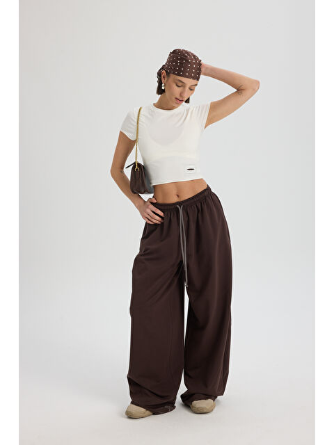 Mai Collection Scarlet Kahve Crop Eşofman Takım