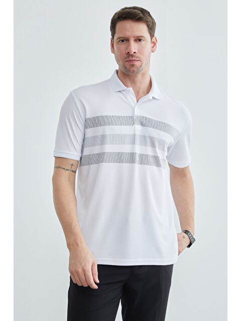 Fullamoda Şeritli Düğmeli Polo Yaka Tişört - S000514147-20063