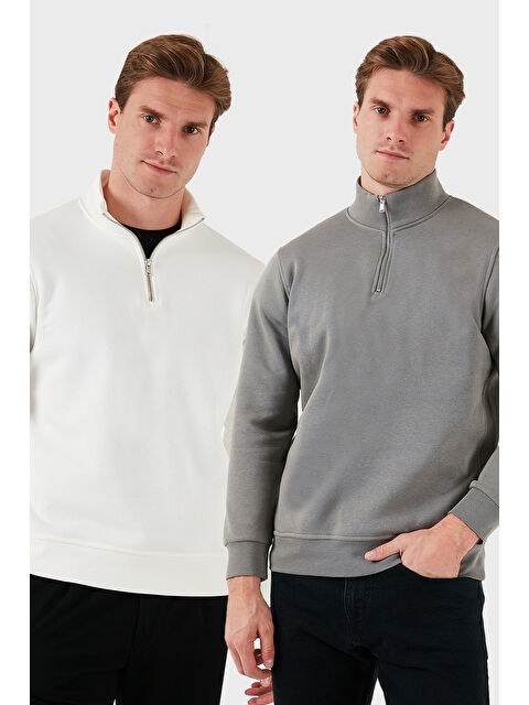 Buratti Pamuklu Regular Fit Dik Yaka 2'li Paket Sweat 59052592S2 - S000436827-37303