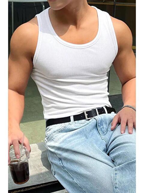 Oksit Wove Paket Slim Fit Esnek Elastanlı Fitilli Nefes Alabilen Kolsuz Sporcu Atlet - S000398466-20063