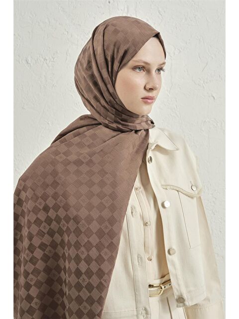 ARMİNE Elegance İpek Pamuk Dama Şal 11 - S000426635-29705