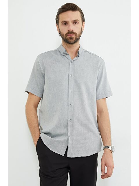 Fullamoda Çizgili Kısa Kollu Gömlek