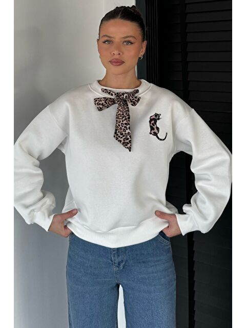 Gülseli Fularlı Şardonlu Sweatshirt - S000482926-19966