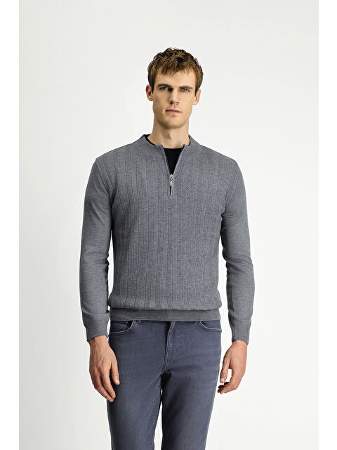 Kiğılı Polo Club Yarım Balıkçı Yaka Regular Fit Fermuarlı Triko Kazak - S000443162-74