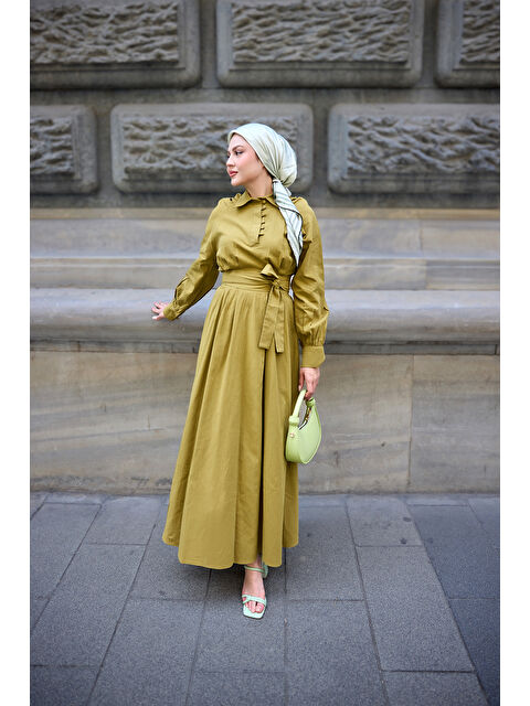 Locco Moda Kadın Sea Elbise Yağ Yeşil - S000420755-18194