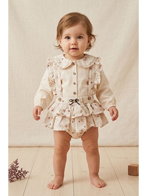 Cantoy Çiçek Desenli & Fırfırlı İkili Bebek Takım - S000530745-19966