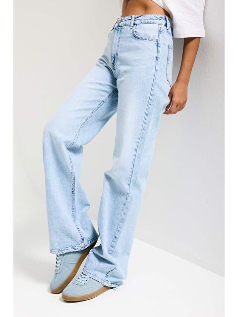 It's Basic Kadın Ice Doris 4s6-3 Straight Fiy Yüksek Bel %100 Pamuk Denim Jean - S000505950-17234