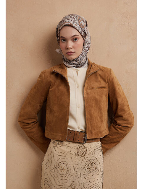 Fresh Scarfs Lena Desen Pamuk İpek Eşarp Cappuccıno - S000423155-19413