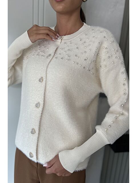 Gülseli Omuz Taşlı Şardonlu Triko Ceket(s,m,l,xl Uyumludur) - S000445938-19966