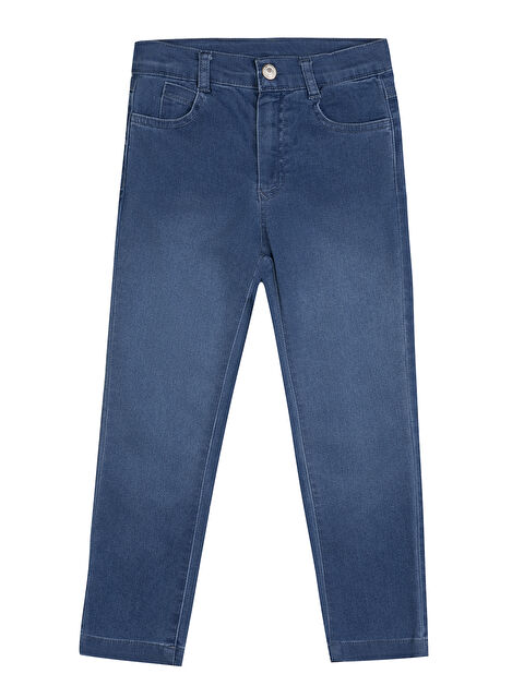 Minycenter Erkek Çocuk Denim Pantolon 2-6 Yaş Koyu Mavi