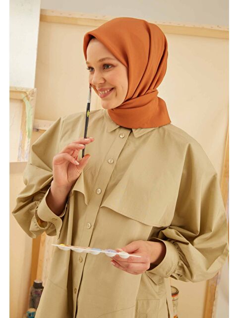 Fresh Scarfs Pamuk İpek Eşarp Tarçın - S000423033-19956