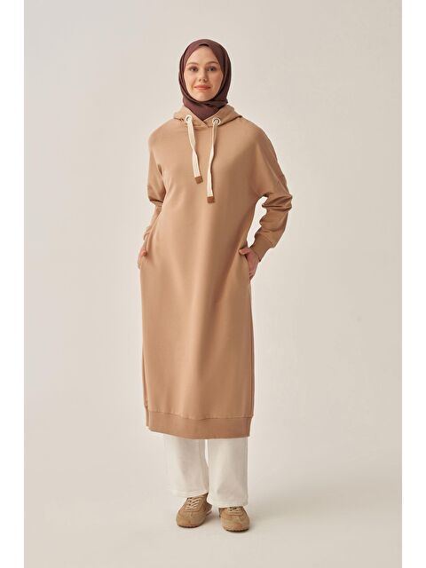 ALLDAY Vizon-Kuşgözlü Kapüşonlu Cepli Sweat Tunik - S000500958-26429