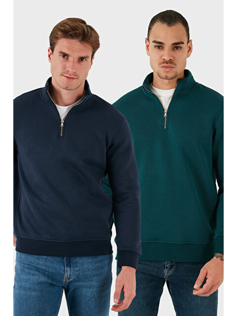 Buratti Pamuklu Regular Fit Dik Yaka 2'li Paket Sweat 59052592S2 - S000436827-21164