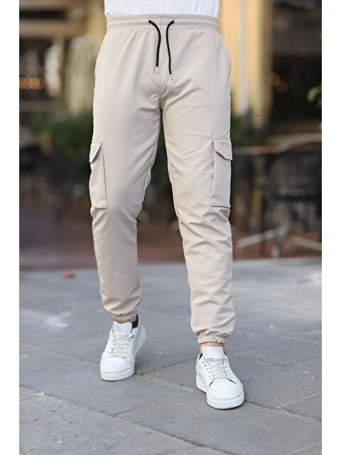 Comstar Erkek Paraşüt Kumaş Tarz Cepli Paça Ve Bel Lastikli Jogger Spor Pantolon