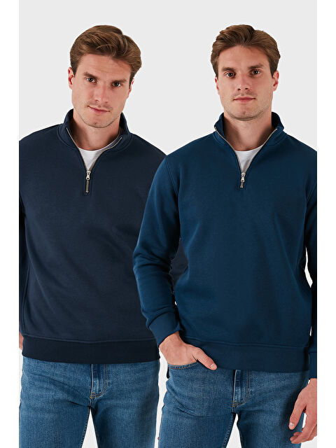 Buratti Pamuklu Regular Fit Dik Yaka 2'li Paket Sweat 59052592S2 - S000436827-3676