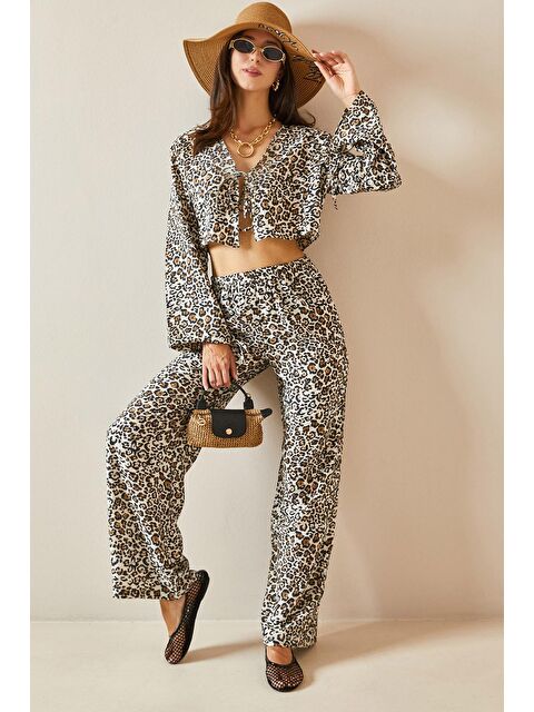 Xhan Kahverengi Leopar Desenli Salaş Takım 5YXK8-48716-18 - S000250631-19413