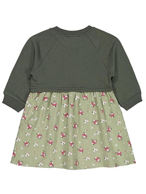 Civil Girls Çiçek Desenli 2-5 Yaş Elbise - Haki 5-6 Yaş - S000484542-18547
