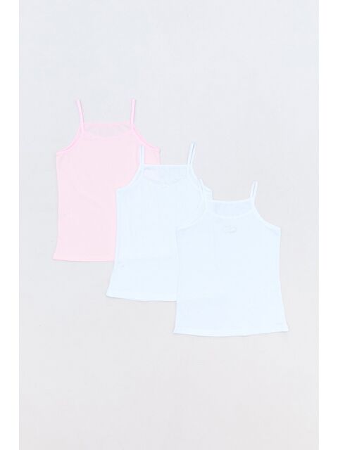 Fullamoda Balerin Baskılı 3 Lü Kız Çocuk Atlet - S000385358-23490