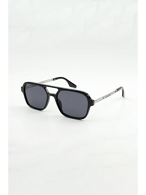 Abluka Online Erkek Metal Detaylı Dikdörtgen Gözlük Siyah - S000517396-19351