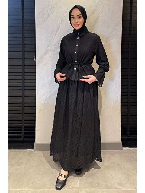 Julude Kadın Fistolu Bel Bağlamalı Tunik Etek Tesettür İkili Takım - S000374363-19351