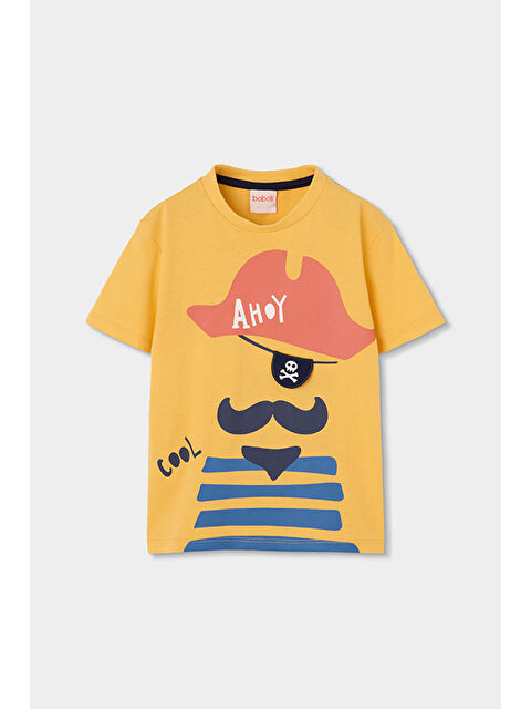 Boboli Korsan Desenli Tshirt 2-6 Yaş sarı