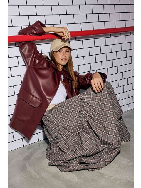 HE-QA Ekoseli Bohem Etek Bordo - S000459279-19951