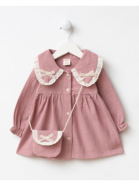 Magu Kız Çocuk Pudra Yakalı Çantalı Elbise - S000497547-20024
