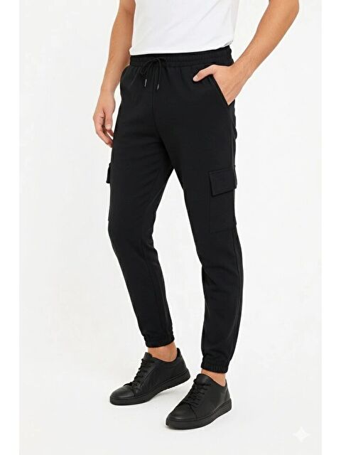 Jane's Erkek Siyah Jogger Eşofman Altı Rahat Kalıp