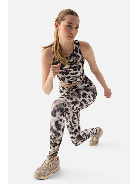 Superstacy Kar Leoparı Dijital Spor Tayt - S000404330-23173