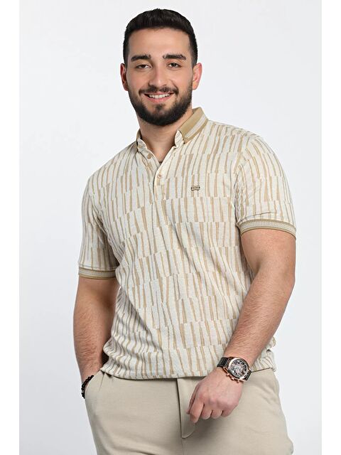 Mishar İtalia Erkek Desenli Elastanlı Polo Yaka Tişört - S000303303-19928