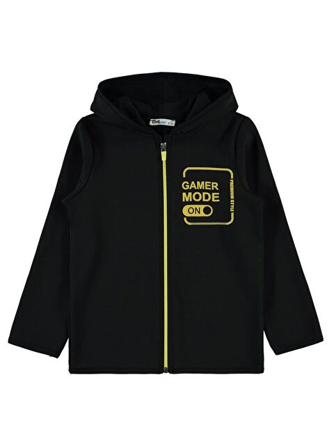 Civil Boys Gamer Mode Baskılı 10-13 Yaş Hırka - Siyah 13-14 Yaş - S000484554-19351