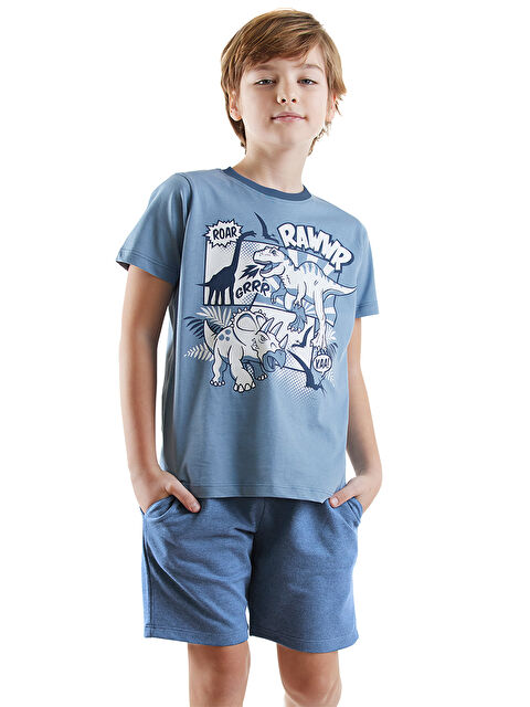 Denokids Dinolar Erkek Çocuk Tişört Şort Takım - S000346812-17234