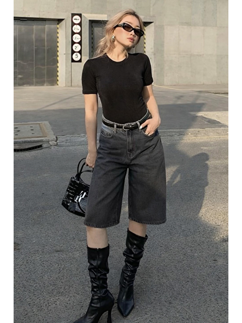 Madmext Füme Kadın Bermuda Şort Mg2539 - S000430001-33408