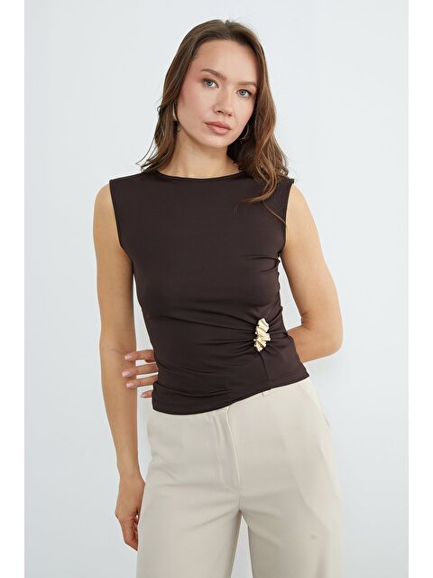 Fullamoda Toka Detaylı Bisiklet Yaka Bluz - S000530751-19413