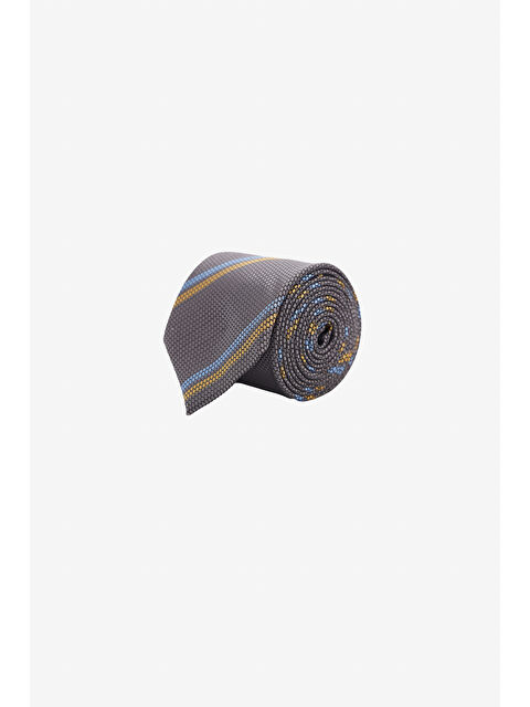 Altınyıldız Classics Erkek Füme-Mavi-Sarı Desenli Klasik Kravat