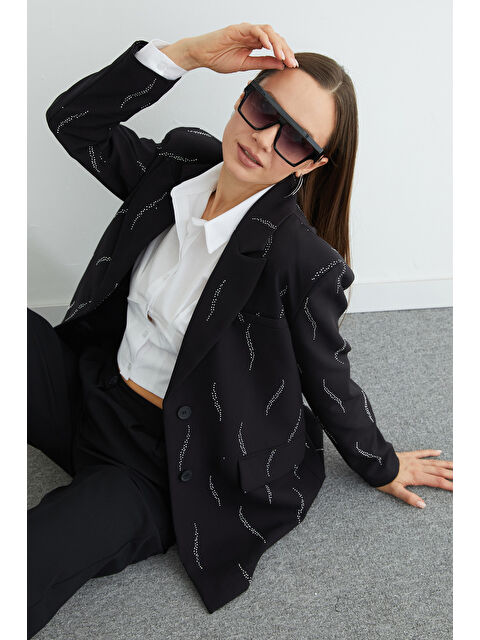 Fullamoda Taş Detaylı Blazer Ceket - S000530752-19351