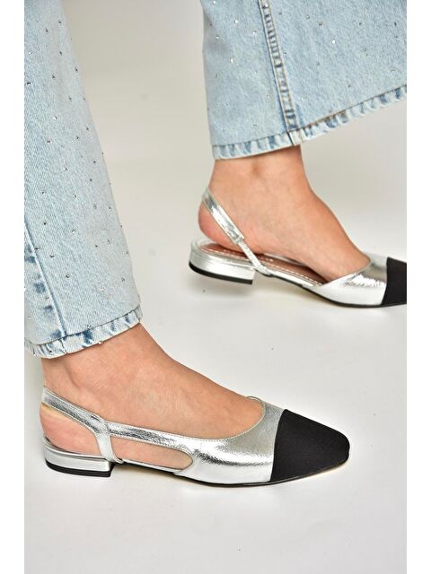 Fox Shoes U7255120 Gümüş Kadın Babet - S000369008-18105