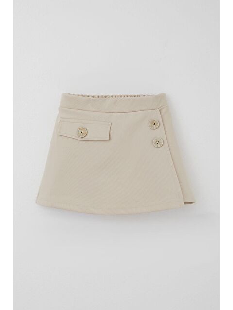 Breeze Kız Çocuk Şort Etek Cep Kapağı Detaylı Düğme Aksesuarlı Taş (6-12 Yaş) - S000493785-25636