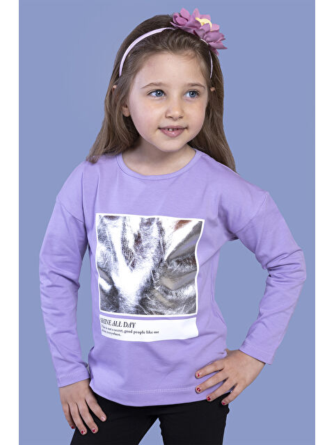 Toontoykids Kız Çocuk Varak Baskılı Tişört