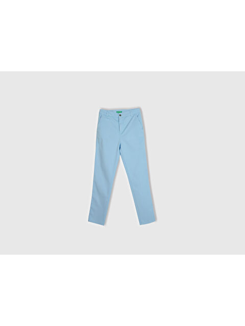 United Colors Of Benetton Kadın Açık Mavi Elastanlı Basic Chino Pantolon - S000342895-17437