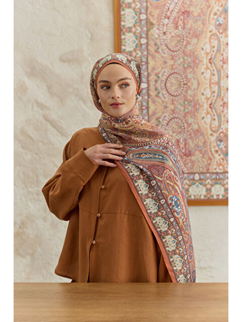 QEF Cupra Prive Desenli Şal Saga Kiremit - S000522562-20013