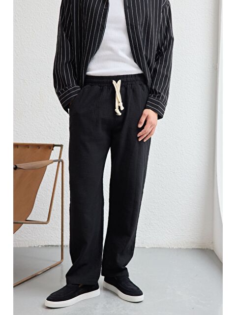 Livio Ferri Abay Erkek Keten İpli Baggy Pantolon