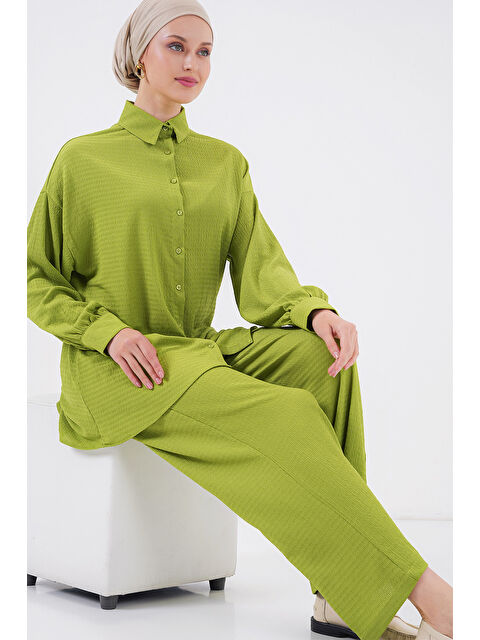 Bigdart Kadın Örme Tesettür Alt Üst Takım 6711 - E.Yeşil - S000374911-37469
