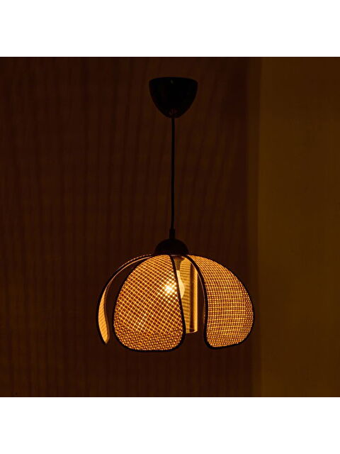 Nisa Luce Siyah Biyeli Papatya Hasır Sarkıt - Krem - 70x30x30 cm - S000401823-6418